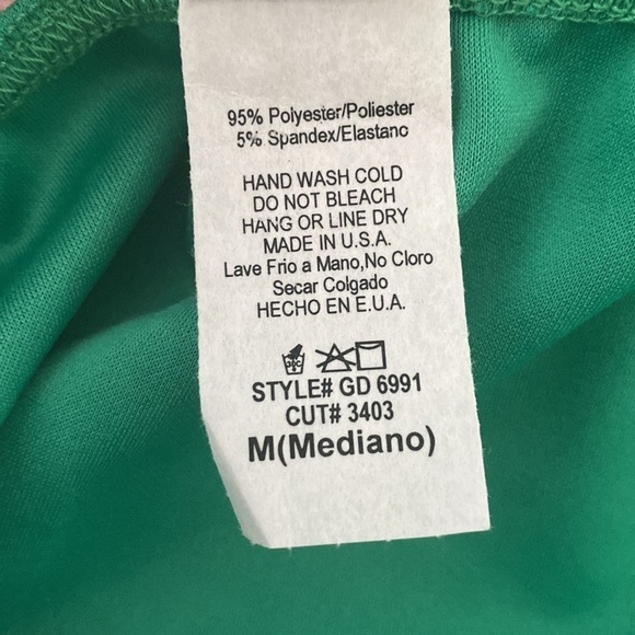 Gibiu Green Spaghetti Straps Ruffle Hem Mermaid Stretch Midi Dress size M - Picture 8 of 8